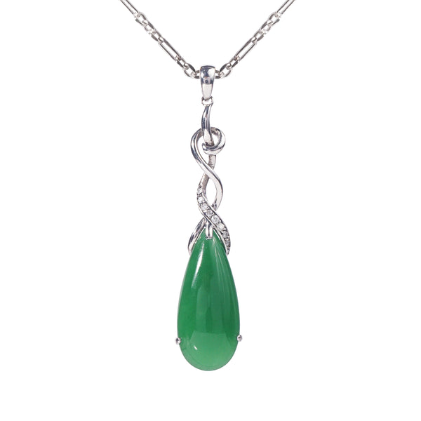 Burma Jade with Diamonds Pear - GAEA