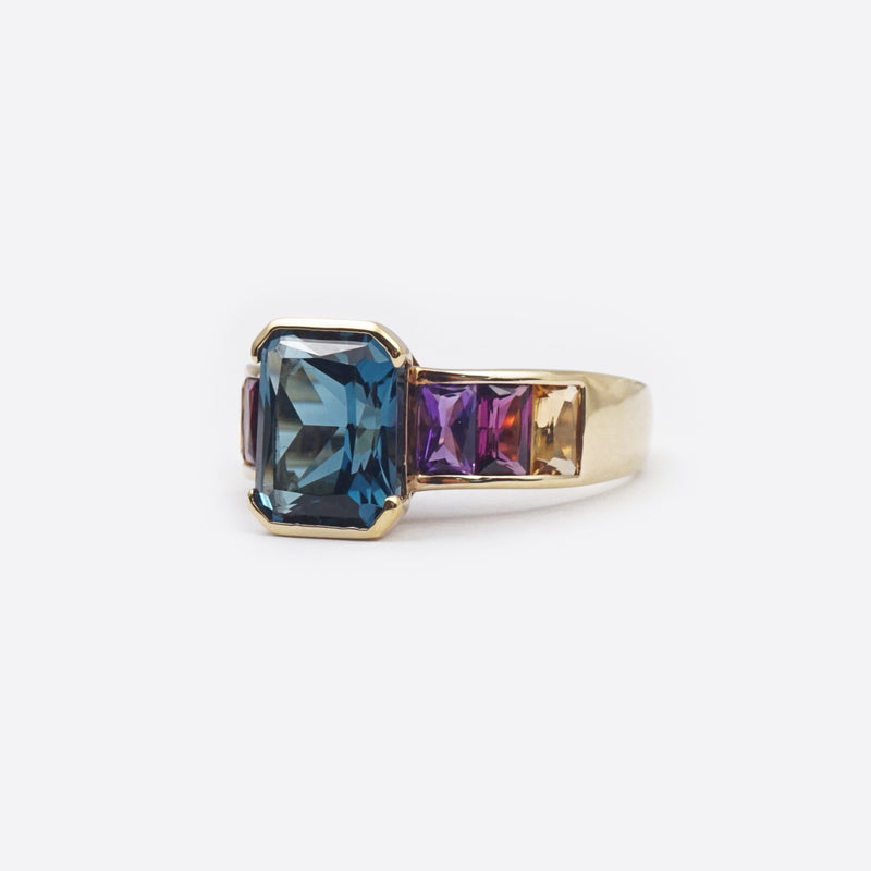 London Blue Topaz, Rhodolite Garnet, Amethyst, Citrine in 925 Sterling Silver - GAEA