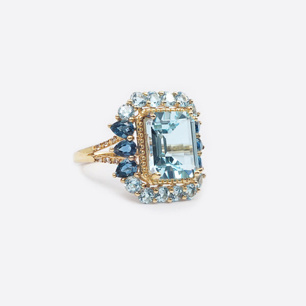 London Blue, Sky Blue, and White Topaz in 925 Sterling Silver - GAEA
