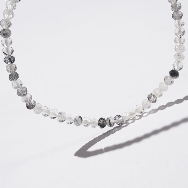 Black Tourmalinated Quartz Faceted 3.5mm - GAEA