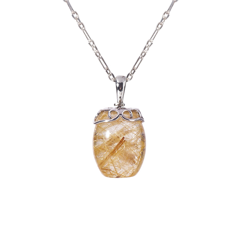 A-Grade Golden Rutilated Quartz Barrel - GAEA