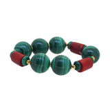 AA-Grade Malachite 20mm and Red Coral - GAEA