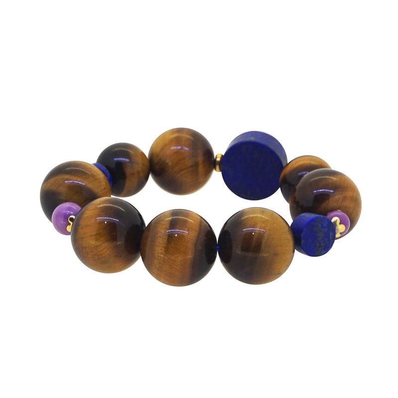 A-Grade Tiger Eye 20mm, Lapis Lazuli and Phosphosiderite - GAEA