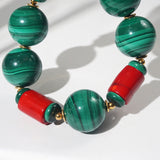 AA-Grade Malachite 20mm and Red Coral - GAEA