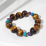 AA-Grade Tiger Eye 16mm, Charoite and Chrysocolla - GAEA