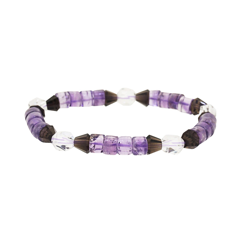 Light Amethyst Discs, Smoky Quartz and Clear Quartz - GAEA