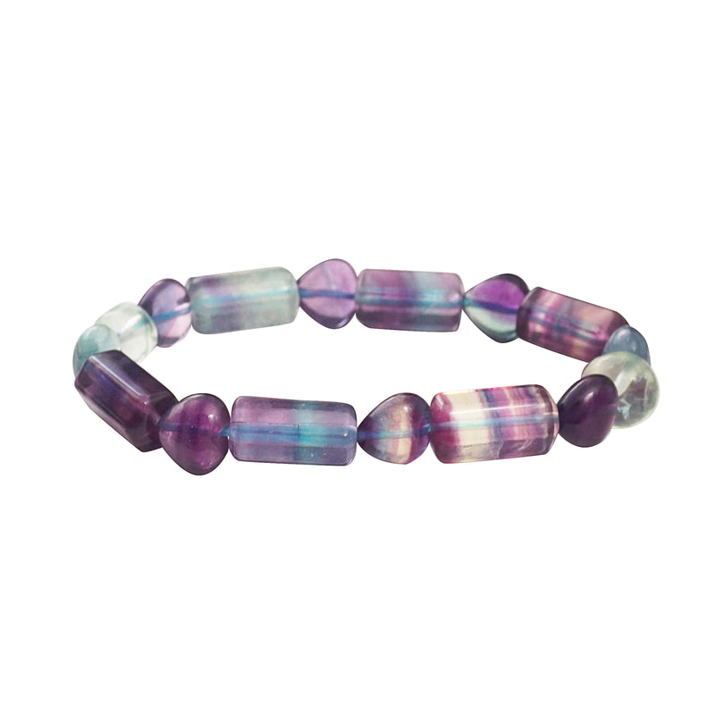 Stripe Fluorite Hexagon Tube and Heart - GAEA