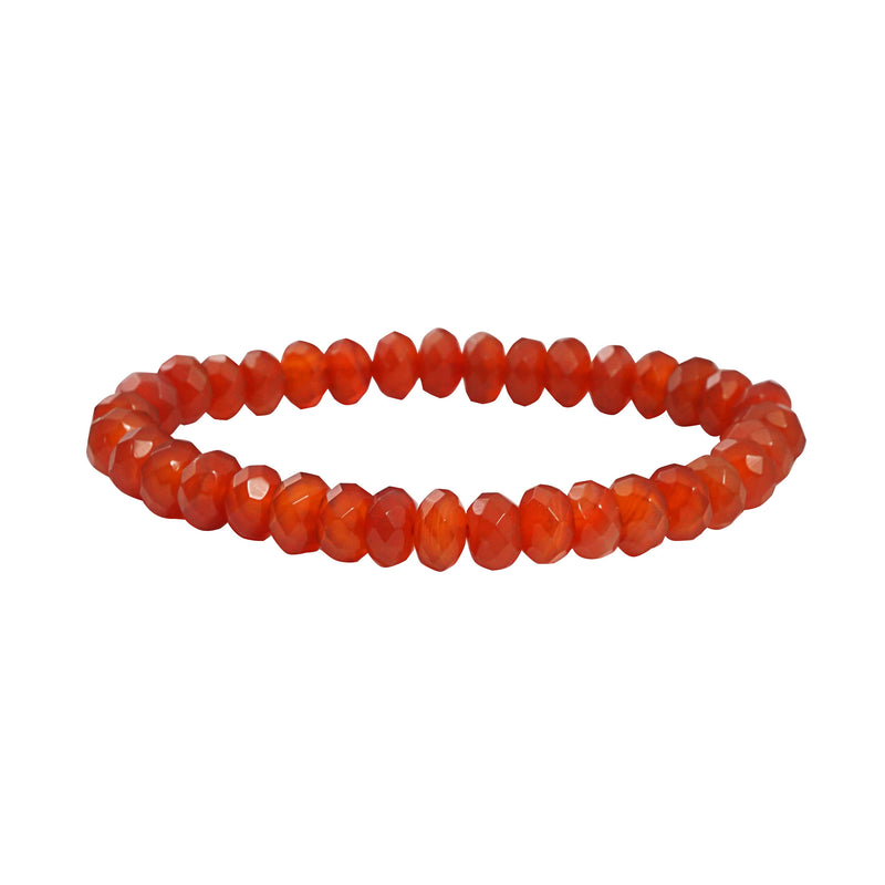 Red Agate Faceted Rondelle 8mm - GAEA