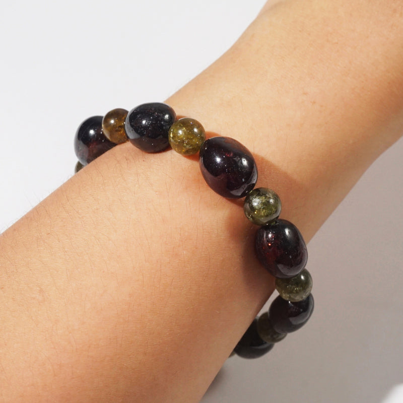 Almandine Garnet and Green Garnet 8mm - GAEA