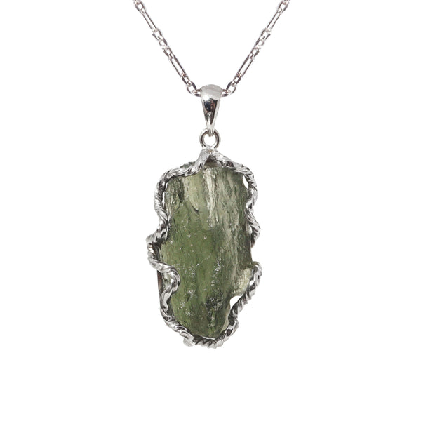 Raw Moldavite in 925 Sterling Silver - GAEA