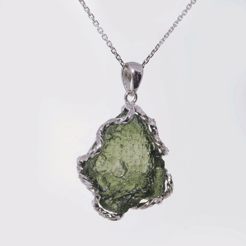 Raw Moldavite in 925 Sterling Silver - GAEA