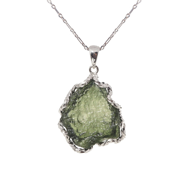 Raw Moldavite in 925 Sterling Silver - GAEA