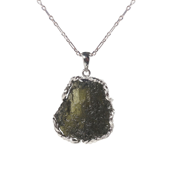 Raw Moldavite in 925 Sterling Silver GAEA