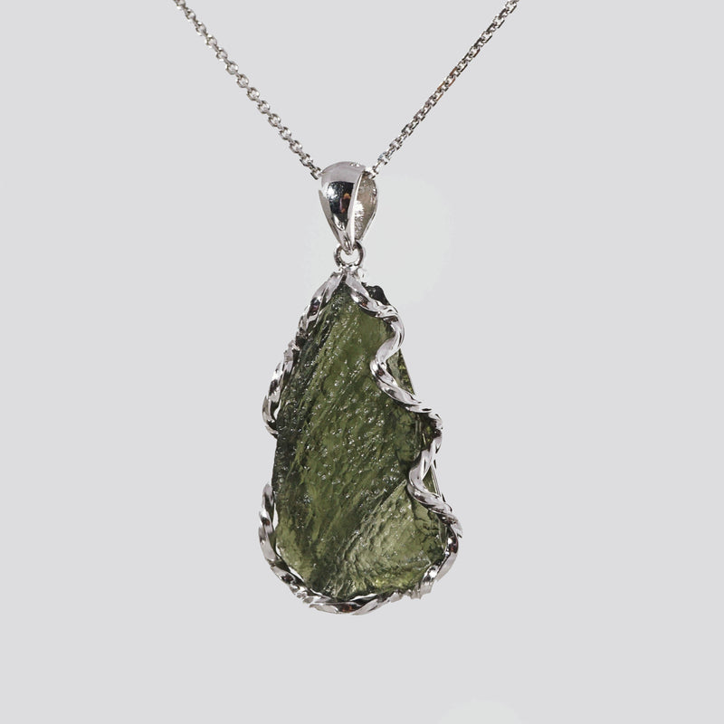 Raw Moldavite in 925 Sterling Silver - GAEA