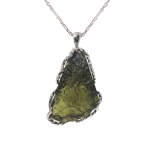 Raw Moldavite in 925 Sterling Silver - GAEA