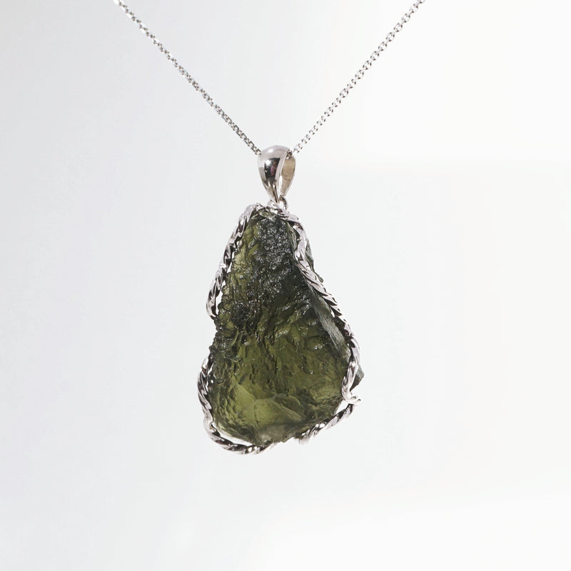 Raw Moldavite in 925 Sterling Silver - GAEA