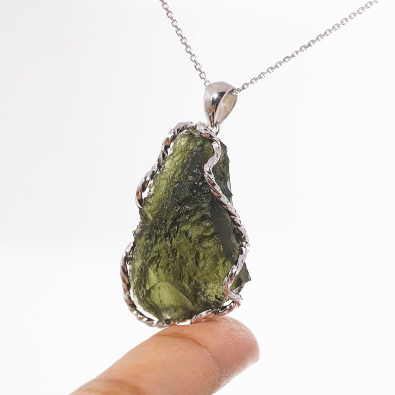 Raw Moldavite in 925 Sterling Silver - GAEA