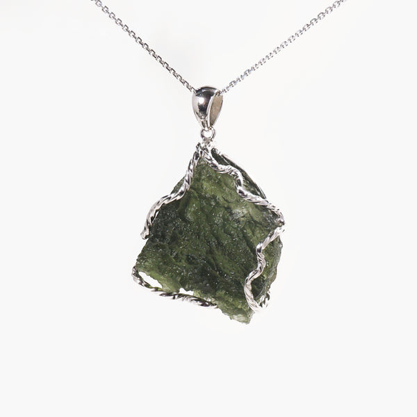 Raw Moldavite in 925 Sterling Silver - GAEA