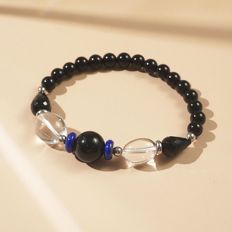 Black Onyx, Lapis Lazuli and Clear Quartz - GAEA