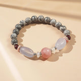 Madagascar Rose Quartz, Moonstone, Rhodochrosite, Garnet, Blue Chalcedony and Crazy Lace Agate - GAEA