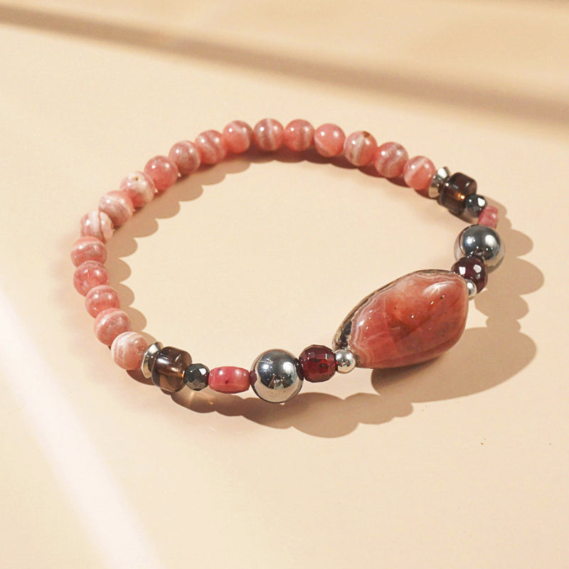 Rhodonite, Hematite, Garnet and Rhodochrosite - GAEA