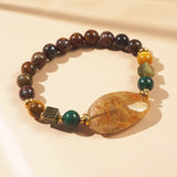 Golden Rutilated Quartz, Malachite, Garnet and Pietersite - GAEA