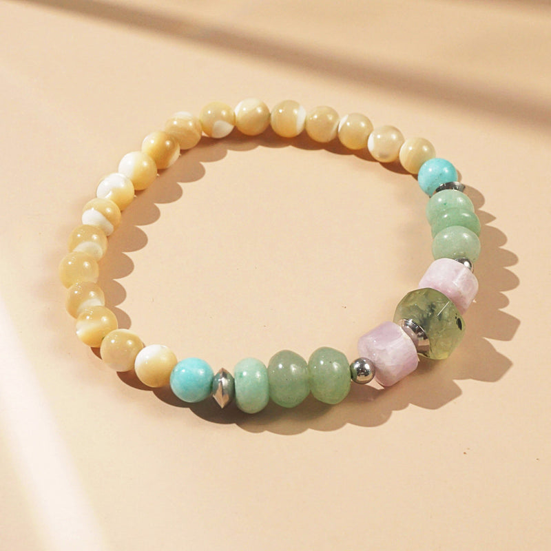 Prehnite, Kunzite, Aventurine, Amazonite and Mother of Pearl - GAEA