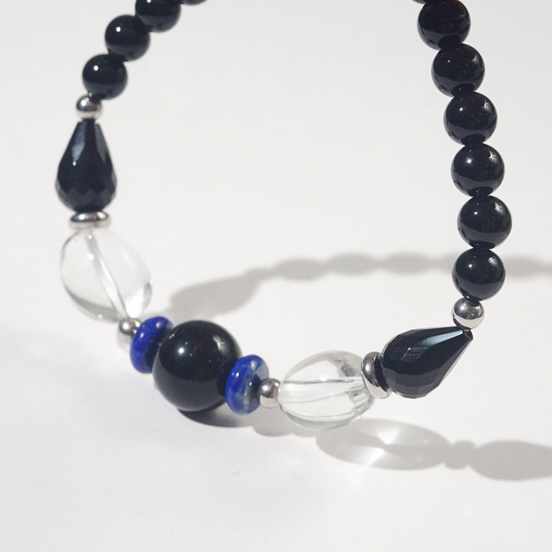 Black Onyx, Lapis Lazuli and Clear Quartz - GAEA