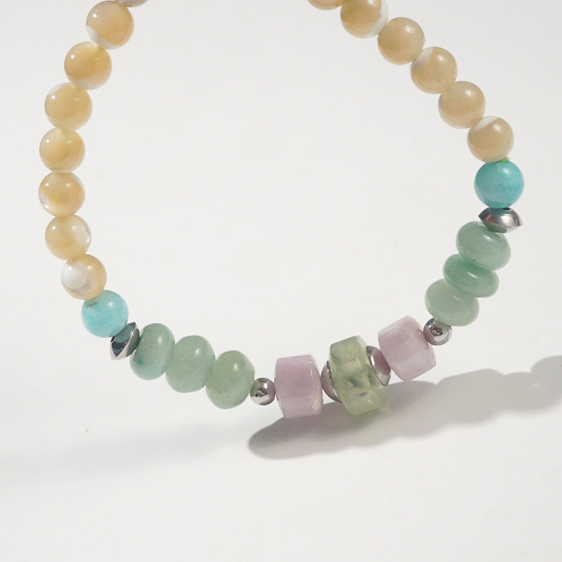 Prehnite, Kunzite, Aventurine, Amazonite and Mother of Pearl - GAEA