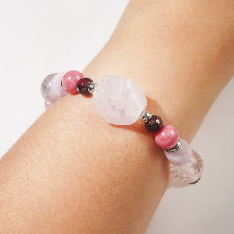 Kunzite, Garnet, Rhodonite, Smoky Quartz and Rose Quartz - GAEA