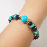 Howlite, Carved Turquoise and Black Onyx - GAEA