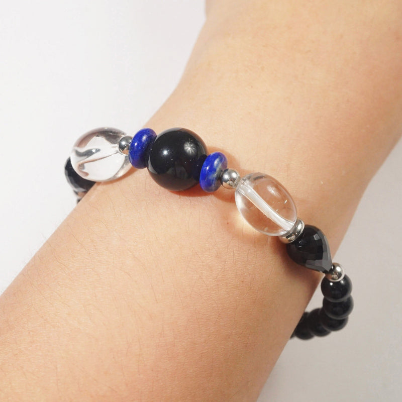 Black Onyx, Lapis Lazuli and Clear Quartz - GAEA