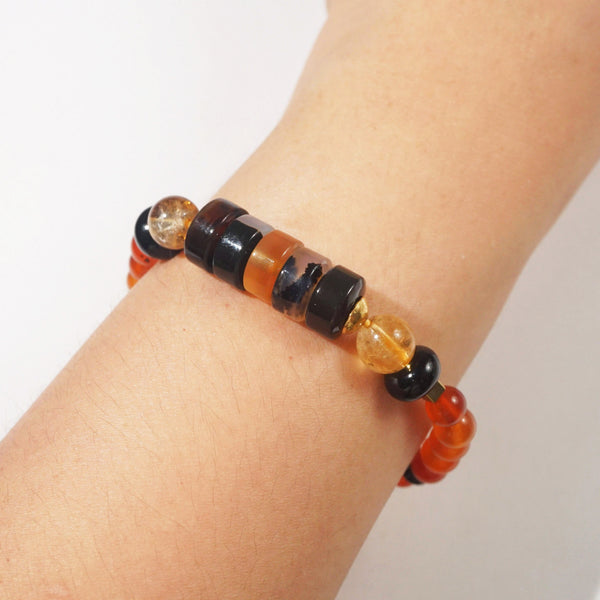 Montana Moss Agate, Citrine, Black Onyx and Carnelian - GAEA