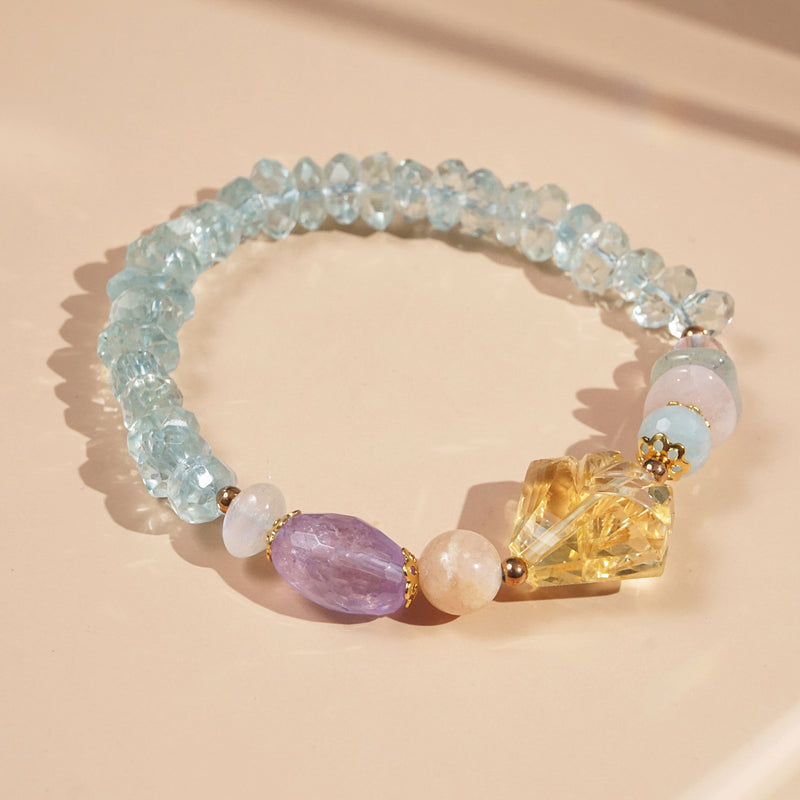 Citrine, Amethyst, Beryl, Moonstone and Aquamarine - GAEA