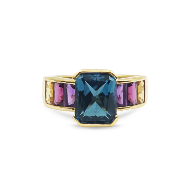 London Blue Topaz, Rhodolite Garnet, Amethyst, Citrine in 925 Sterling Silver - GAEA