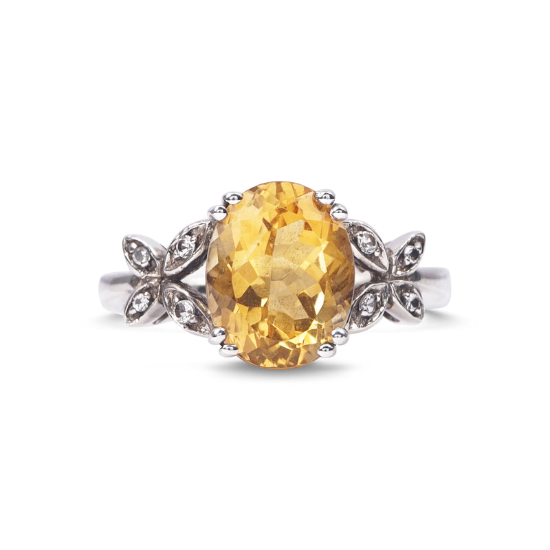 Gem-Grade Citrine Oval with White Topaz - GAEA