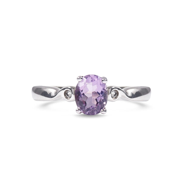 A-Grade Amethyst Oval with White Topaz - GAEA