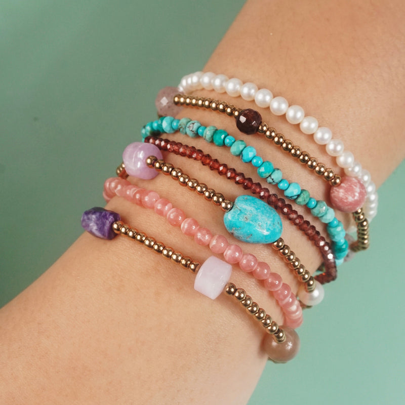 Turquoise, Kunzite, and Freshwater Pearl - Gaea