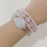 Aquamarine, Rose Quartz, and Amethyst Mixed Gemstones