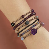 Amethyst, Almandine Garnet, and Black Spinel