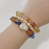 Ivory Opal, Sodalite, and Carnelian Mixed Gemstones