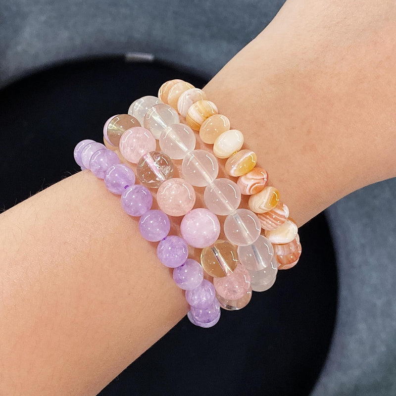 Kunzite, Morganite, Clear Quartz, Lemon Quartz 10mm - Gaea