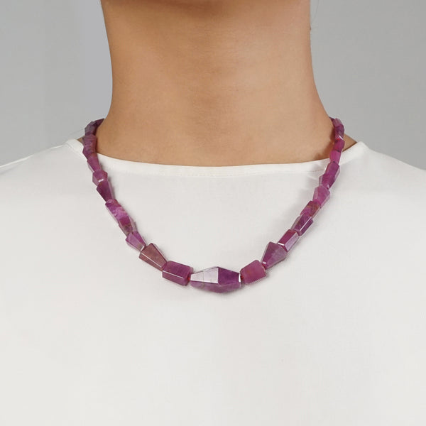 Natural Ruby Faceted Geometric Cut - Gaea