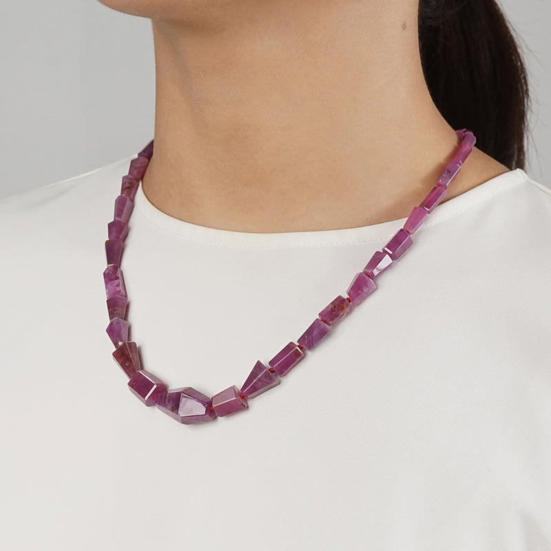 Natural Ruby Faceted Geometric Cut - Gaea