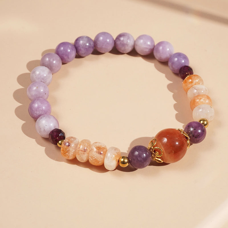 Tiger Eye, Sunstone, Lepidolite, and Garnet - GAEA