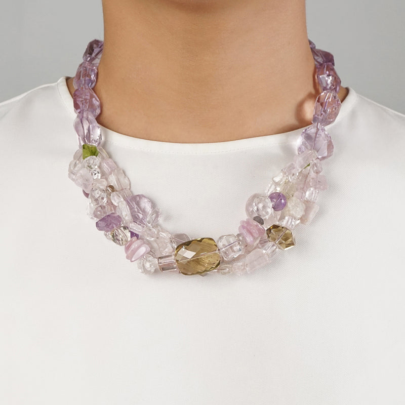 Kunzite, Peridot, and Lavender Amethyst - Gaea