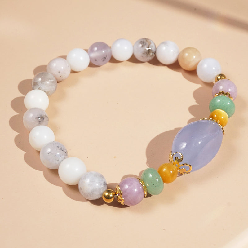 Blue Chalcedony, Dendritic Opal, Lepidolite, and Aventurine - GAEA