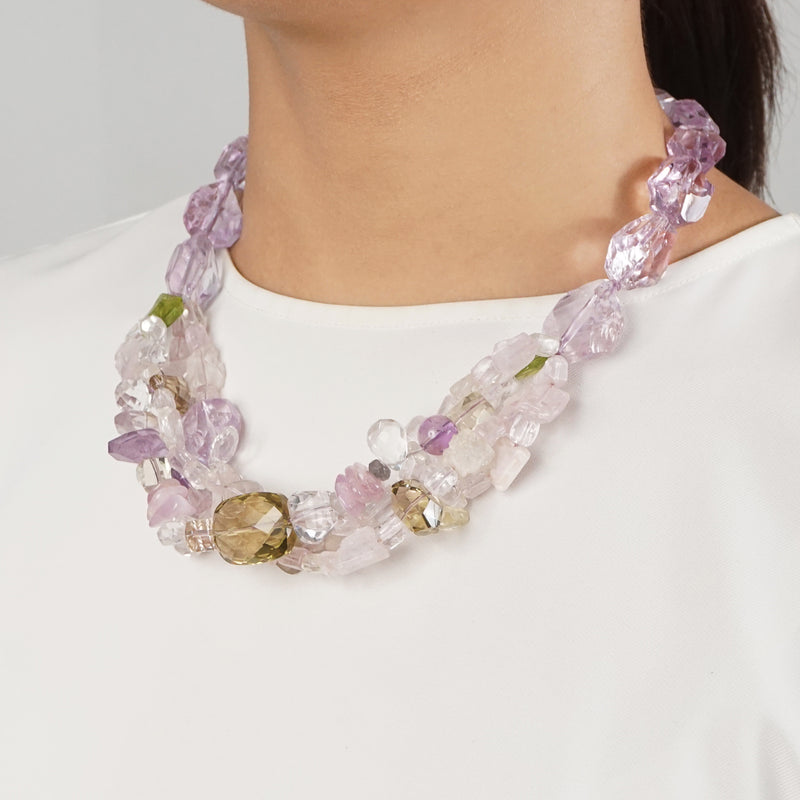 Kunzite, Peridot, and Lavender Amethyst - Gaea