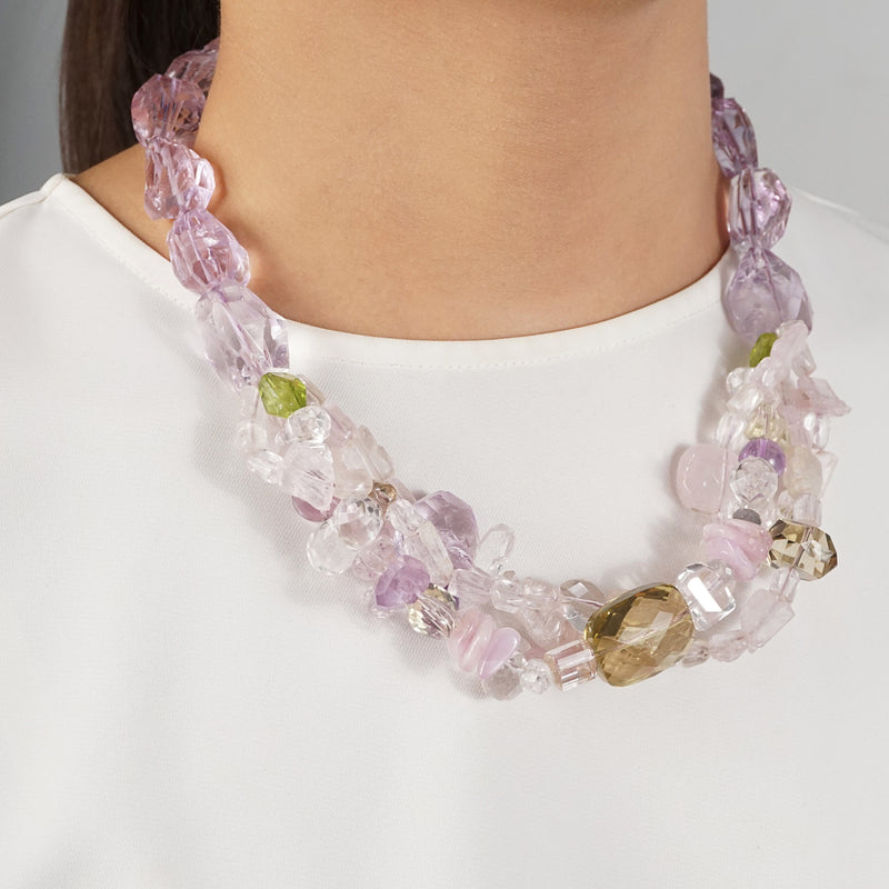 Kunzite, Peridot, and Lavender Amethyst - Gaea