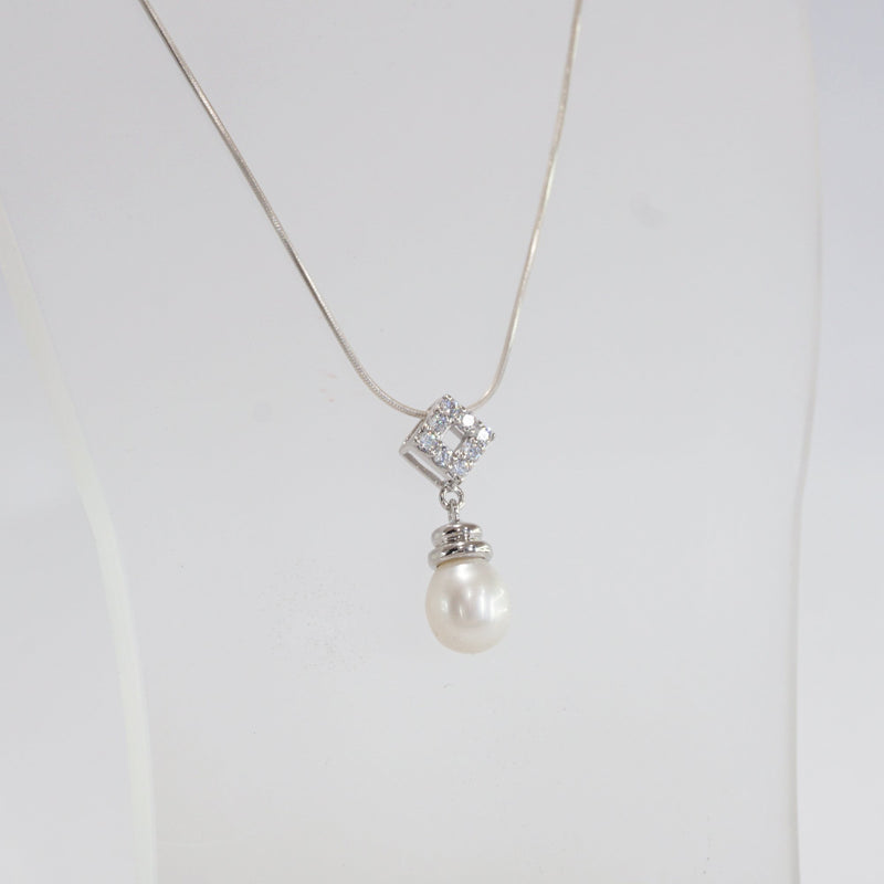 Freshwater Pearl Drop with White Topaz - Gaea | Crystal Jewelry & Gemstones (Manila, Philippines)